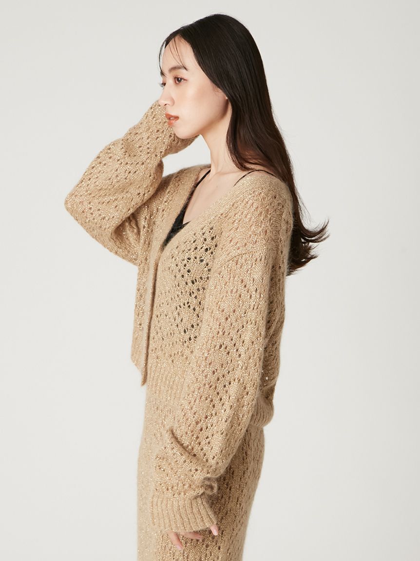 FRAY I.D「モヘアミックスラメニットカーディガン」|カーディガン|