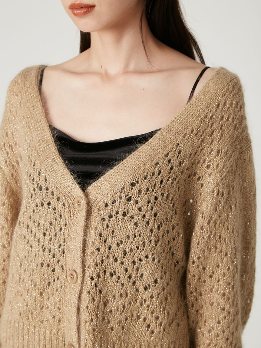 FRAY I.D「モヘアミックスラメニットカーディガン」|カーディガン|