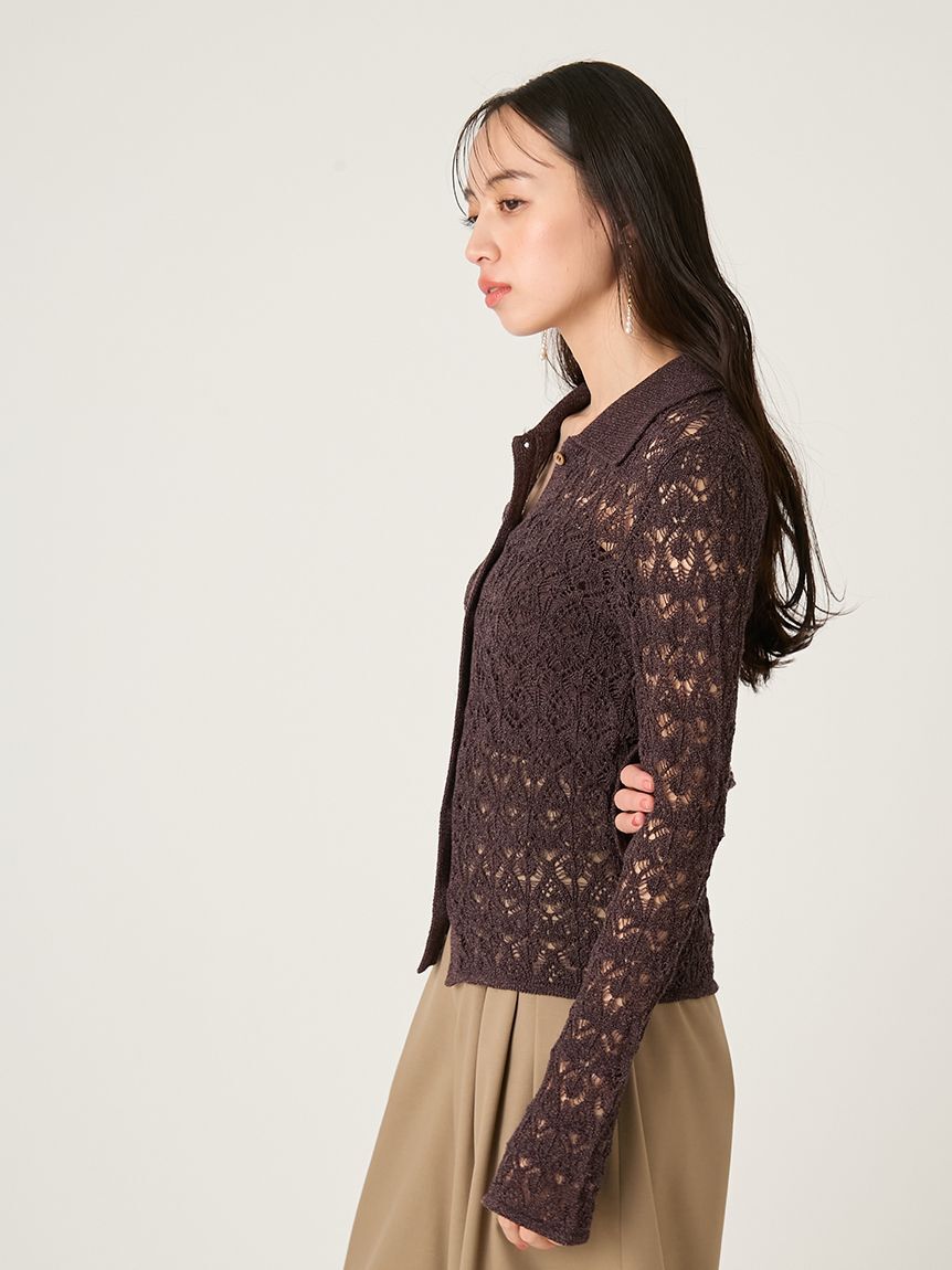 FRAY I.D「クロシェポロニットカーディガン」|カーディガン|