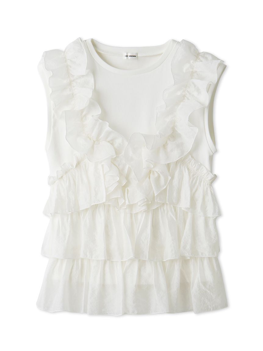LILY BROWN「フリルドッキング2wayトップス」|Tシャツ・カットソー|WHT