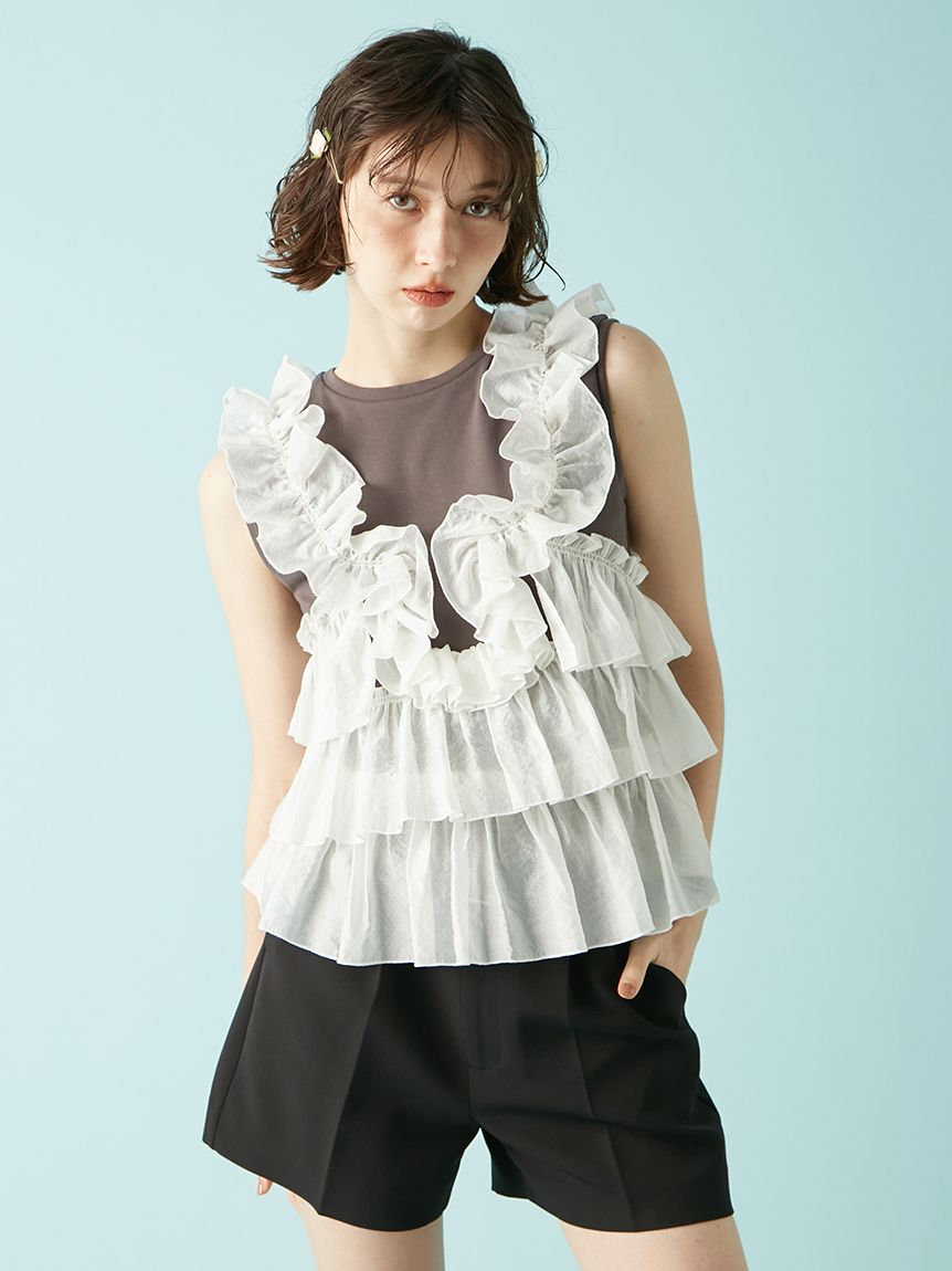 LILY BROWN「フリルドッキング2wayトップス」|Tシャツ・カットソー|