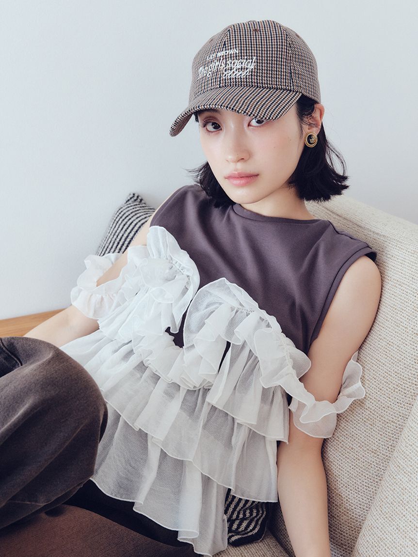 LILY BROWN「フリルドッキング2wayトップス」|Tシャツ・カットソー|GRY
