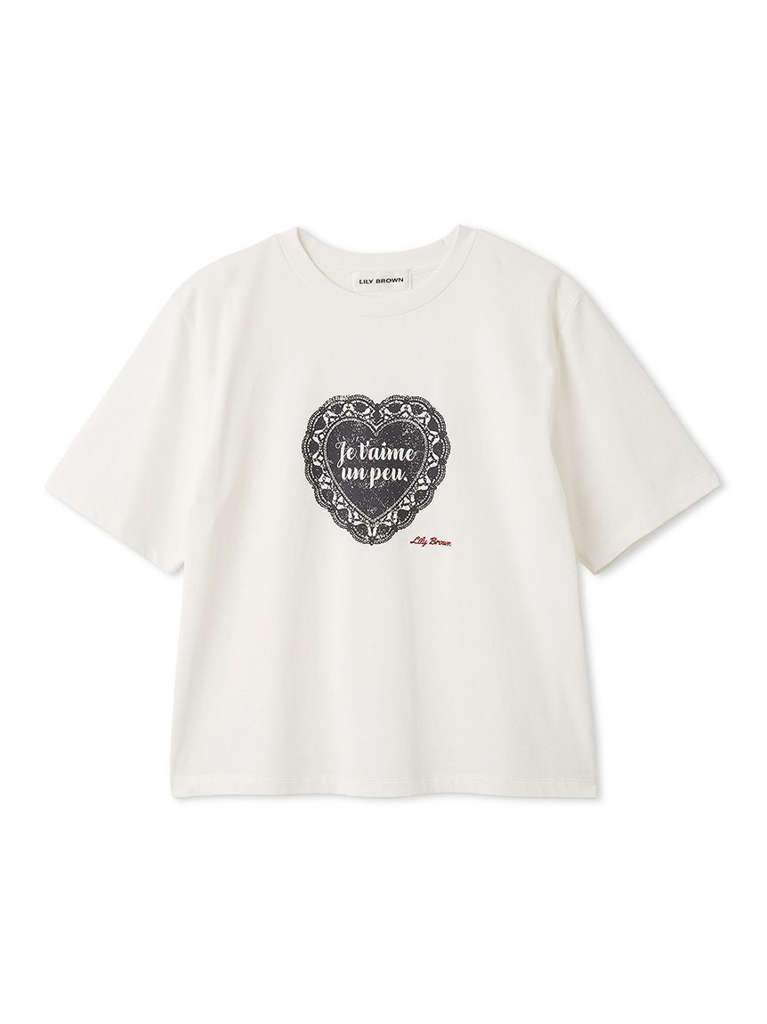 LILY BROWN「ハートモチーフプリントTシャツ」|Tシャツ・カットソー|