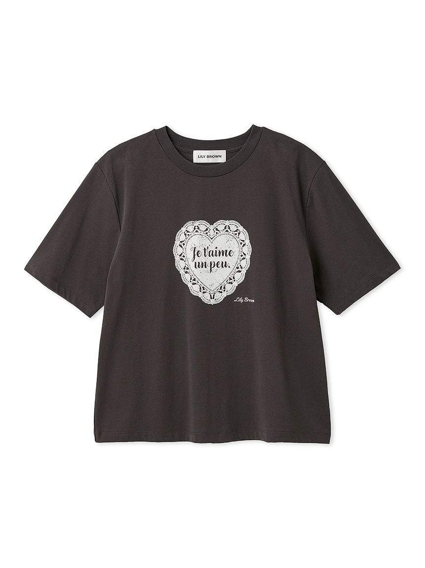 LILY BROWN「ハートモチーフプリントTシャツ」|Tシャツ・カットソー|