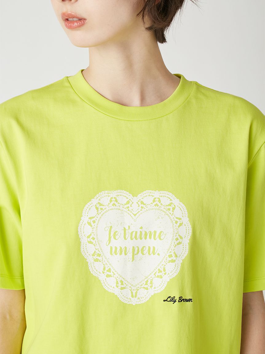 LILY BROWN「ハートモチーフプリントTシャツ」|Tシャツ・カットソー|