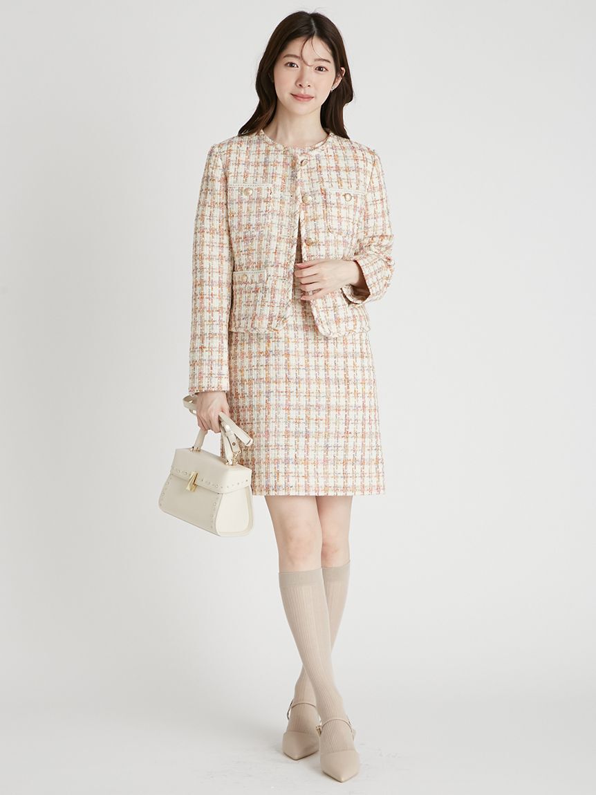 CELFORD「ハーフスリーブツイードミニワンピース」|ワンピース|
