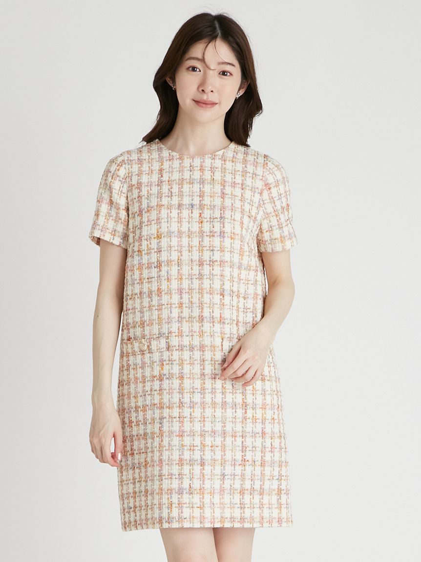 CELFORD「ハーフスリーブツイードミニワンピース」|ワンピース|