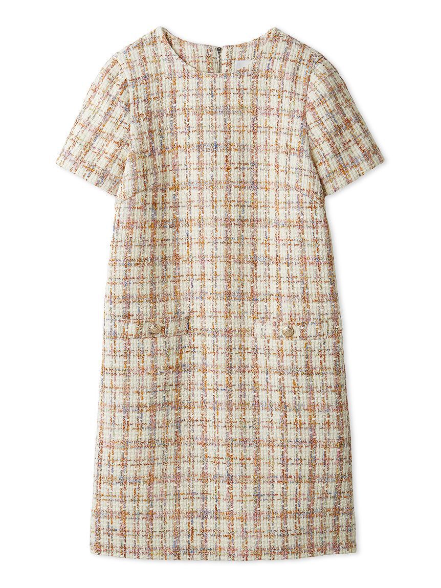 CELFORD「ハーフスリーブツイードミニワンピース」|ワンピース|MIX