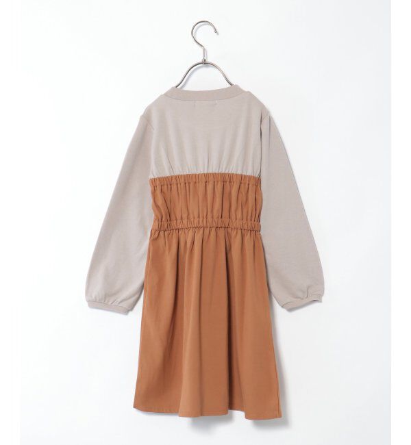 ikka kids「サイドプリーツドッキングワンピース（120~160cm）」|スカート|