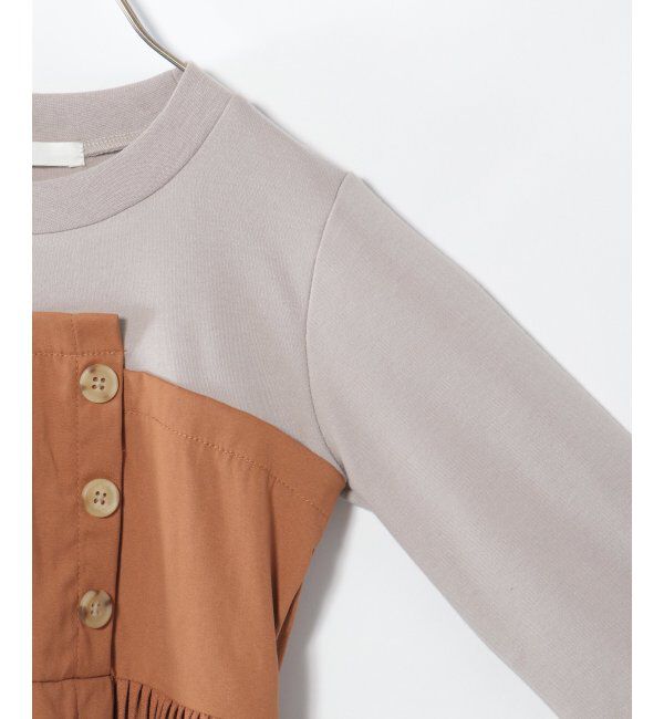 ikka kids「サイドプリーツドッキングワンピース（120~160cm）」|スカート|