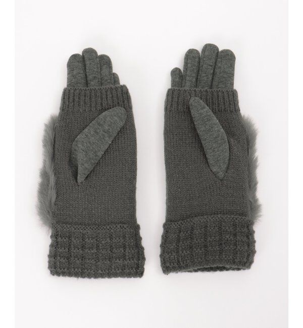 ikka「3WAYエコファー&ニットグローブ」|手袋|