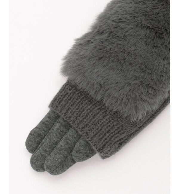 ikka「3WAYエコファー&ニットグローブ」|手袋|
