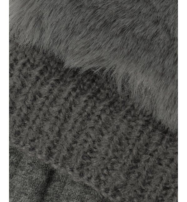 ikka「3WAYエコファー&ニットグローブ」|手袋|