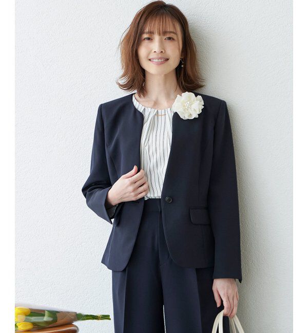 IKKA LOUNGE「【洗濯機で洗える／セットアップ対応】ウォッシャブルキーネックジャケット」|その他|