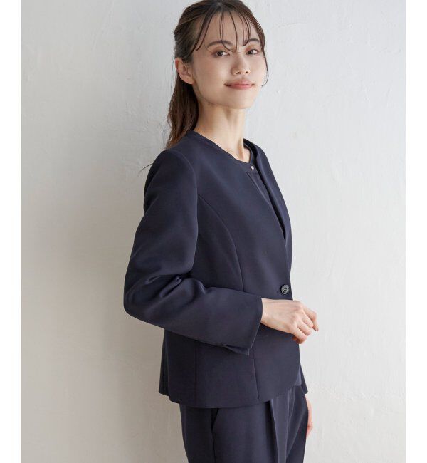 IKKA LOUNGE「【洗濯機で洗える／セットアップ対応】ウォッシャブルキーネックジャケット」|その他|