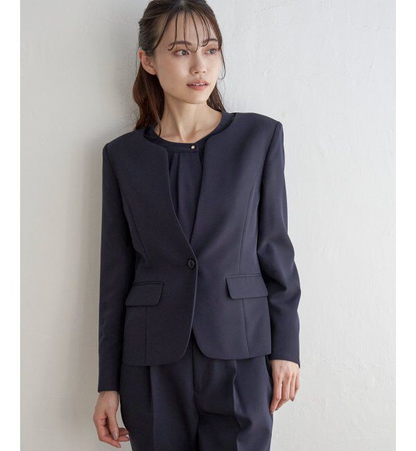 IKKA LOUNGE「【洗濯機で洗える／セットアップ対応】ウォッシャブルキーネックジャケット」|その他|