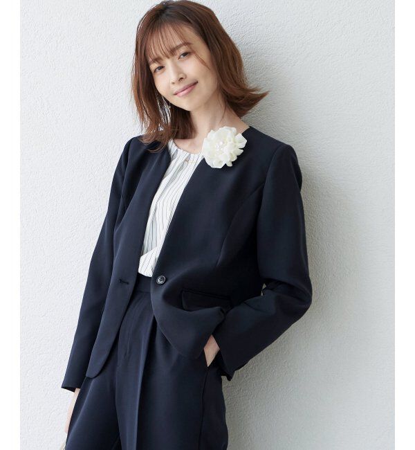 IKKA LOUNGE「【洗濯機で洗える／セットアップ対応】ウォッシャブルキーネックジャケット」|その他|