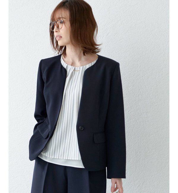 IKKA LOUNGE「【洗濯機で洗える／セットアップ対応】ウォッシャブルキーネックジャケット」|その他|