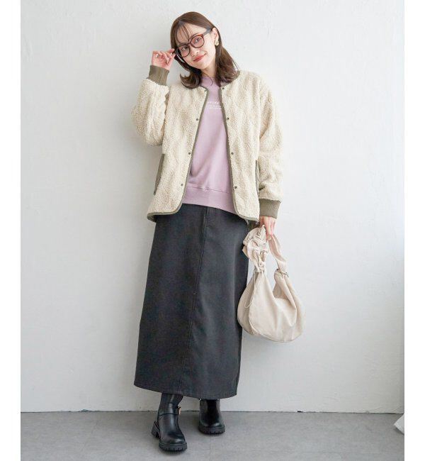 ikka「キルトボアリバーシブルブルゾン」|ブルゾン・スタジャン|