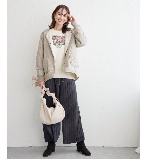 ikka「キルトボアリバーシブルブルゾン」|ブルゾン・スタジャン|