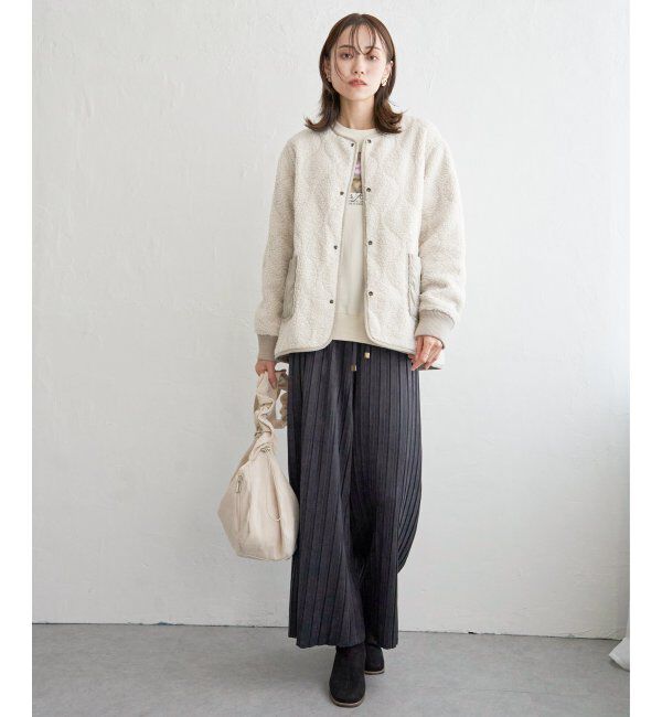 ikka「キルトボアリバーシブルブルゾン」|ブルゾン・スタジャン|