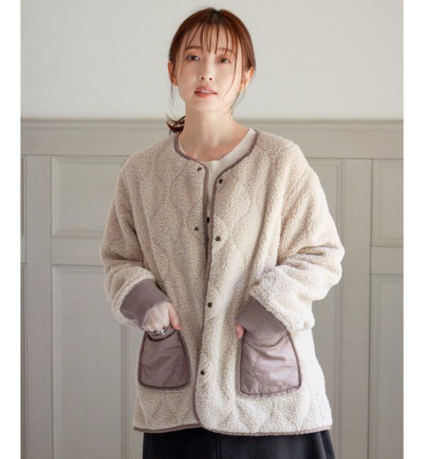 ikka「キルトボアリバーシブルブルゾン」|ブルゾン・スタジャン|