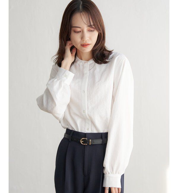 ikka「前後2WAYバンドカラーシャツ」|シャツ・ブラウス|オフホワイト