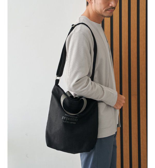 ikka「2wayキャンバスショルダーバッグ」|その他|ブラック