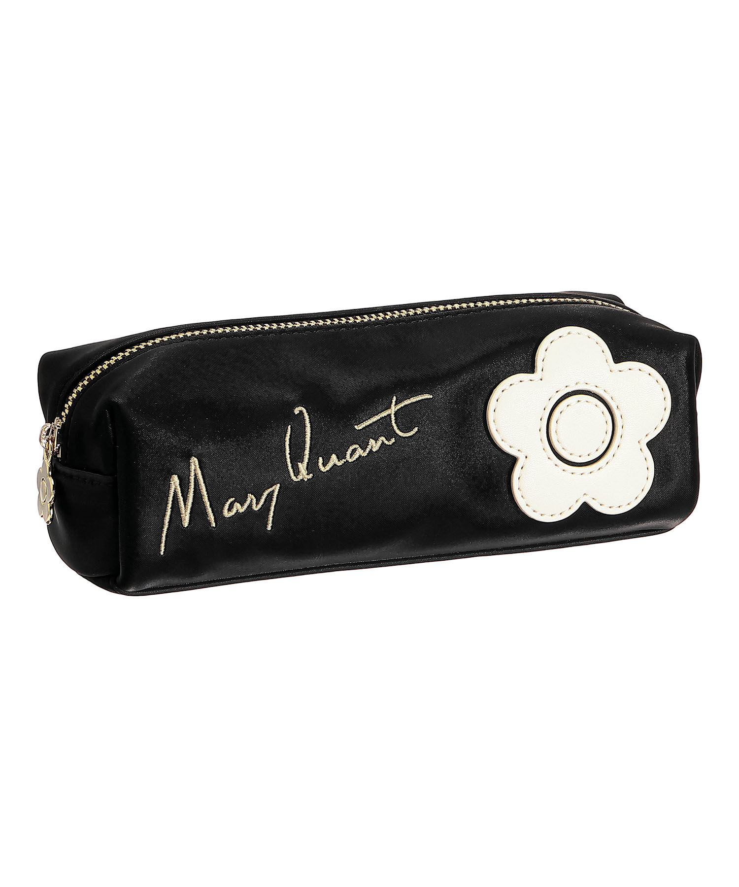 MARY QUANT「サインロゴデイジーパッチ スクエアペンケース」|ポーチ|ブラック