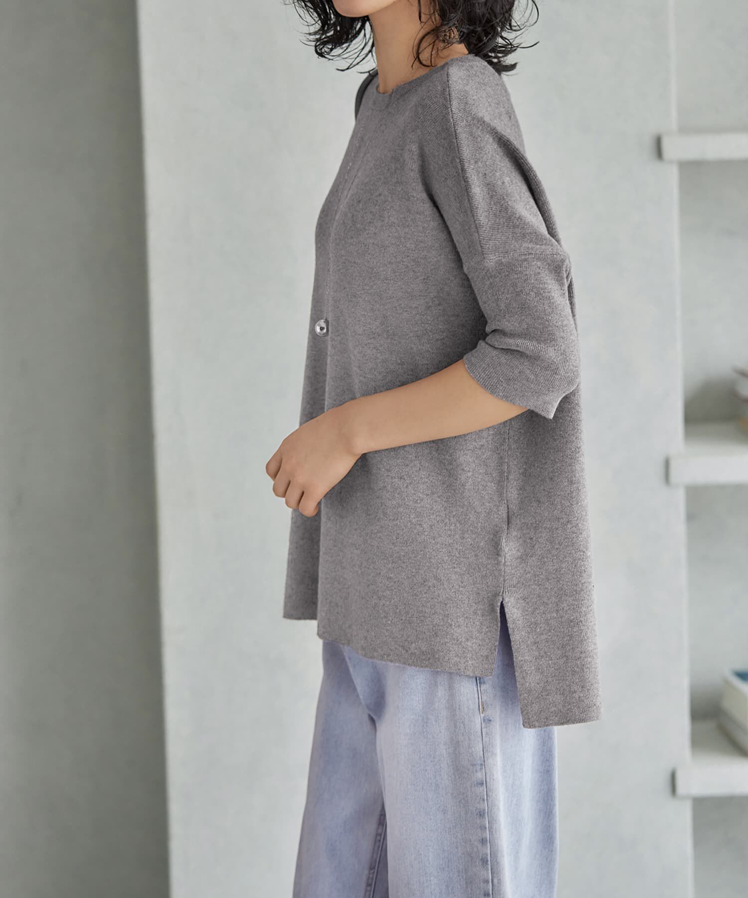 STYLE DELI「ソフトタッチ◆８分袖ドルマンニットトップス」|ニット・セーター|