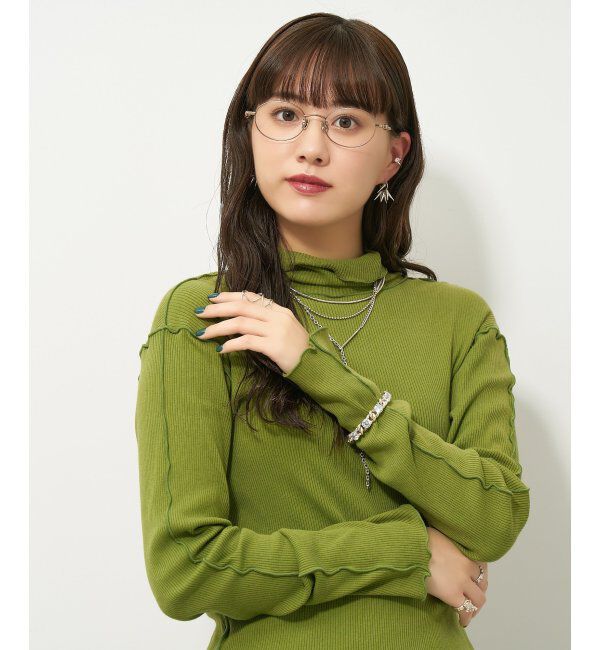  「【LOVE BY e.m.コラボ】&ldquo;staccato&rdquo;｜オーバル型メタルフレーム｜Zoff｜LOVE BY e.m. レンズ交換券付」|メガネ|