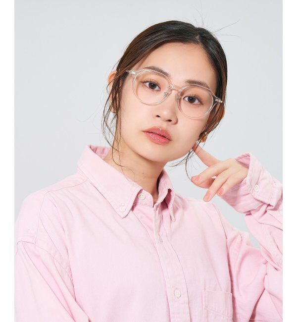  「ボストン型メガネ｜レディース 女性用 可愛い リボン パステル｜Zoff｜SWEET レンズ交換券付」|メガネ|ライトピンク