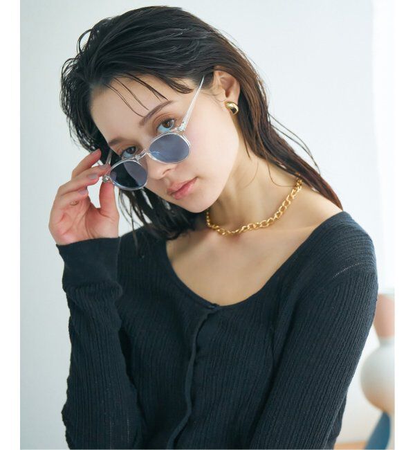  「【WEB限定】ボストン型 サングラス | カラーレンズ 軽量 トレンド 紫外線対策 UVカット ユニセックス」|サングラス|クリア