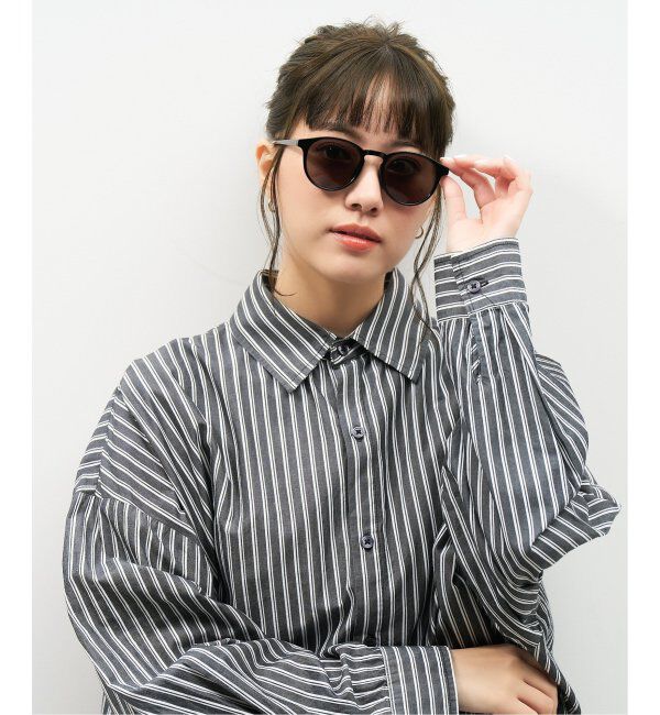  「【WEB限定】ボストン型 サングラス | カラーレンズ 軽量 トレンド 紫外線対策 UVカット ユニセックス」|サングラス|黒3