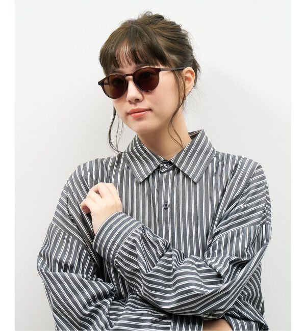  「【WEB限定】ボストン型 サングラス | カラーレンズ 軽量 トレンド 紫外線対策 UVカット ユニセックス」|サングラス|薄ブラウン2