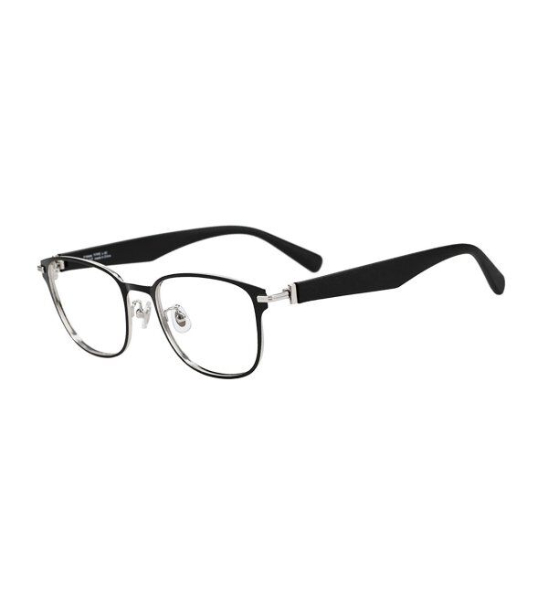  「ボストン型 メガネ | レザー調 ラバーテンプル 眼鏡 伊達メガネ 度付き CLASSIC レンズ交換券付」|メガネ|