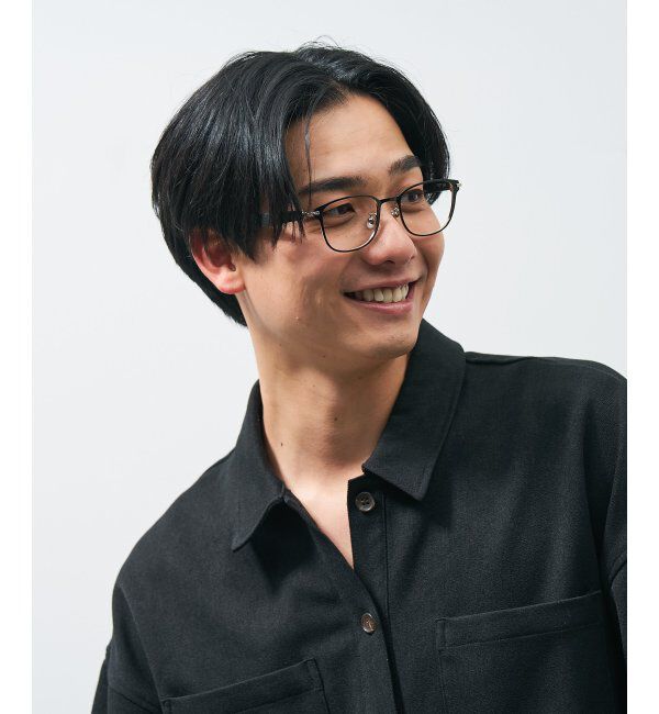  「ボストン型 メガネ | レザー調 ラバーテンプル 眼鏡 伊達メガネ 度付き CLASSIC レンズ交換券付」|メガネ|