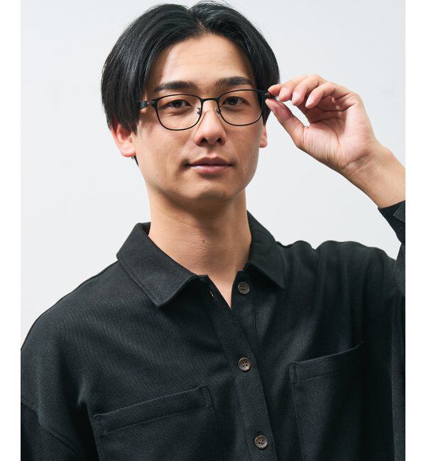  「ボストン型 メガネ | レザー調 ラバーテンプル 眼鏡 伊達メガネ 度付き CLASSIC レンズ交換券付」|メガネ|