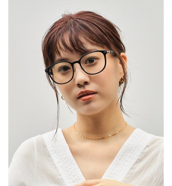  「ボストン型 サングラス (クリアUV100%) クリアレンズ レザー調ラバーテンプル｜紫外線対策 UVカット」|サングラス|