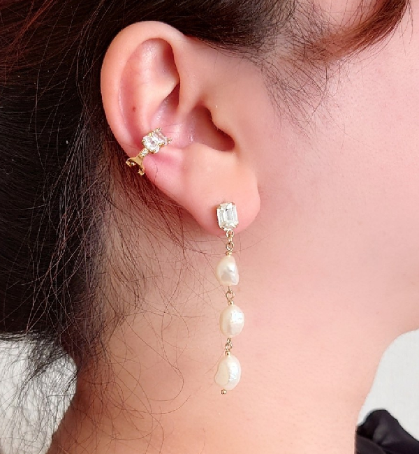 MARQUISE「淡水パールとジルコニアピアス」|ピアス|