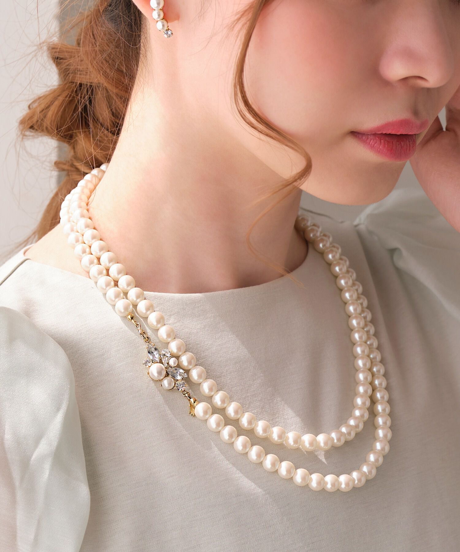 Phoebe「ブルーミングロングパールネックレス　セレモニー/入学式/卒業式/式典/連パール」|ネックレス|