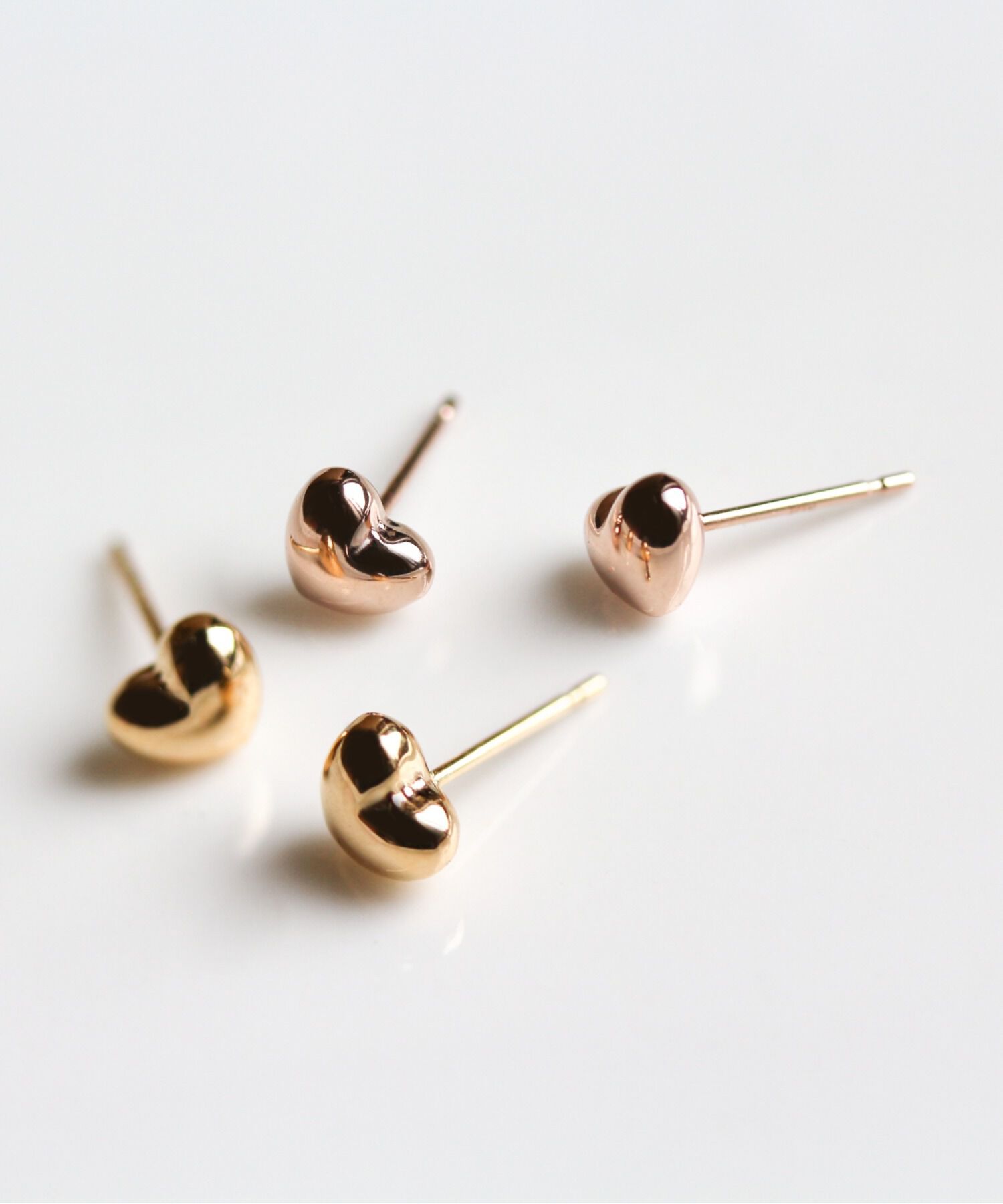  「ゴールド ハート ピアス  | K18YG/PG 〈5mm〉」|ピアス|