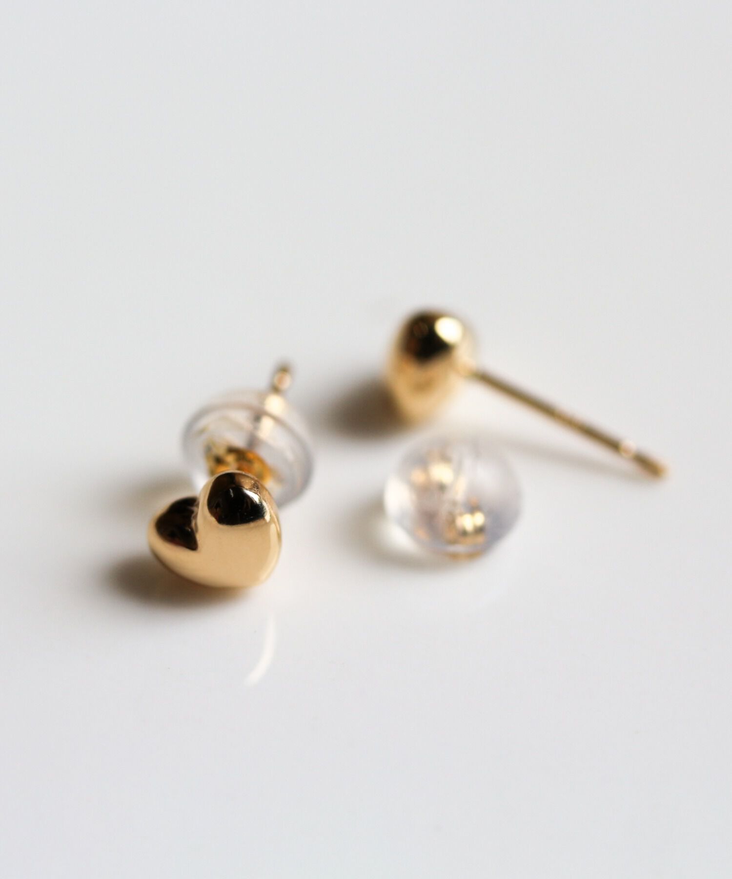  「ゴールド ハート ピアス  | K18YG/PG 〈5mm〉」|ピアス|