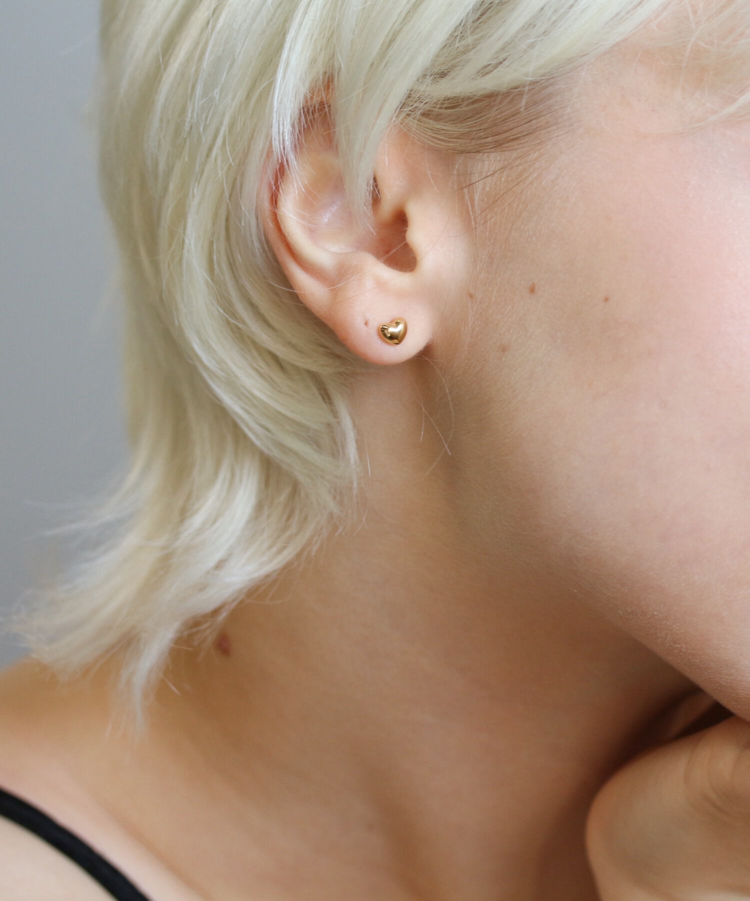  「ゴールド ハート ピアス  | K18YG/PG 〈5mm〉」|ピアス|
