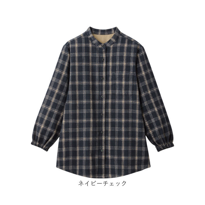 BACKYARD FAMILY「チェックシャツ 裏フリースシャツ 通販 レディース シャツ 長袖 アウター オフィス ビジネス」|シャツ・ブラウス|