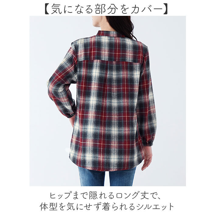 BACKYARD FAMILY「チェックシャツ 裏フリースシャツ 通販 レディース シャツ 長袖 アウター オフィス ビジネス」|シャツ・ブラウス|