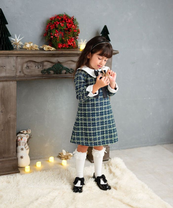 BACKYARD FAMILY「Rora ワンピース 通販 パハリータ ブローチ付きワンピース 子供服 ワンピ 長袖」|その他|