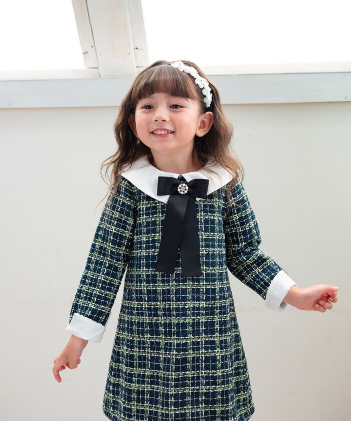 BACKYARD FAMILY「Rora ワンピース 通販 パハリータ ブローチ付きワンピース 子供服 ワンピ 長袖」|その他|