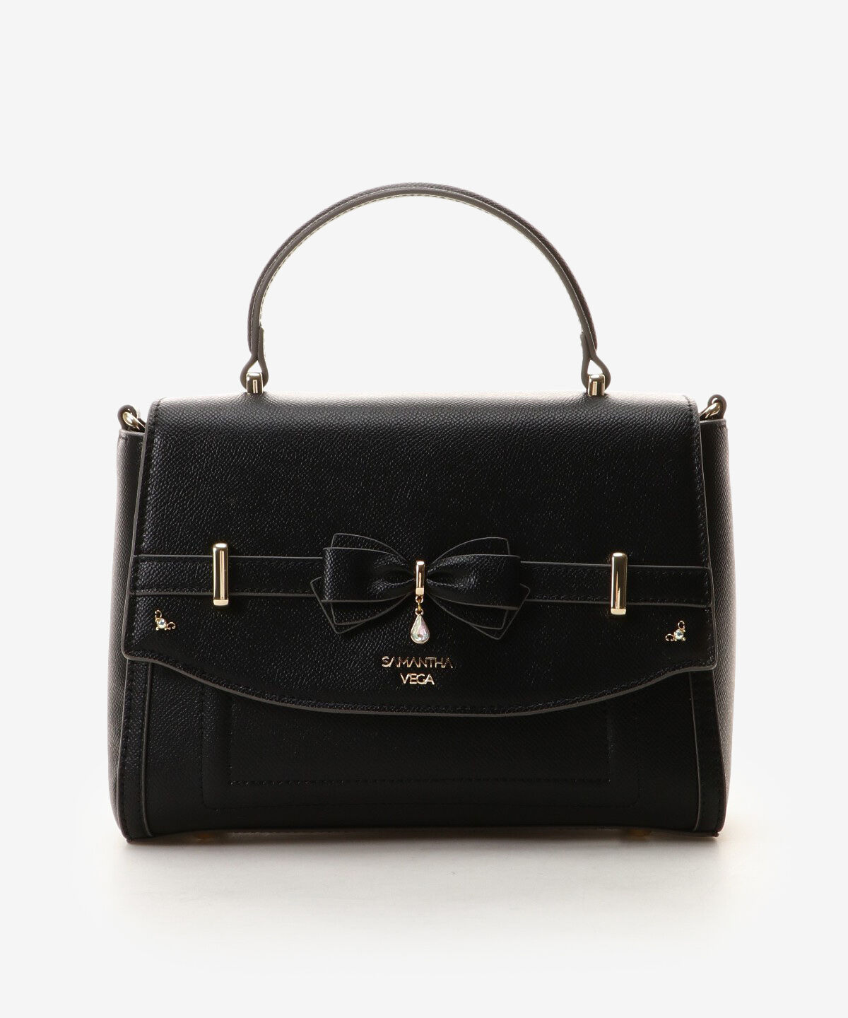 Samantha Vega「アクセントリボンショルダーバッグ」|ショルダー・メッセンジャー|ブラック