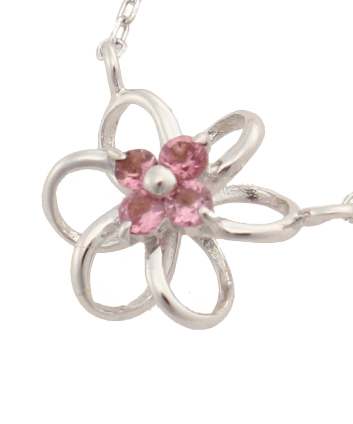 Samantha Tiara「K10 WG ストーンフラワーネックレス(小)」|ネックレス|